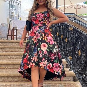 FLORAL COCKTAIL MIDI XSCAPE DRESS